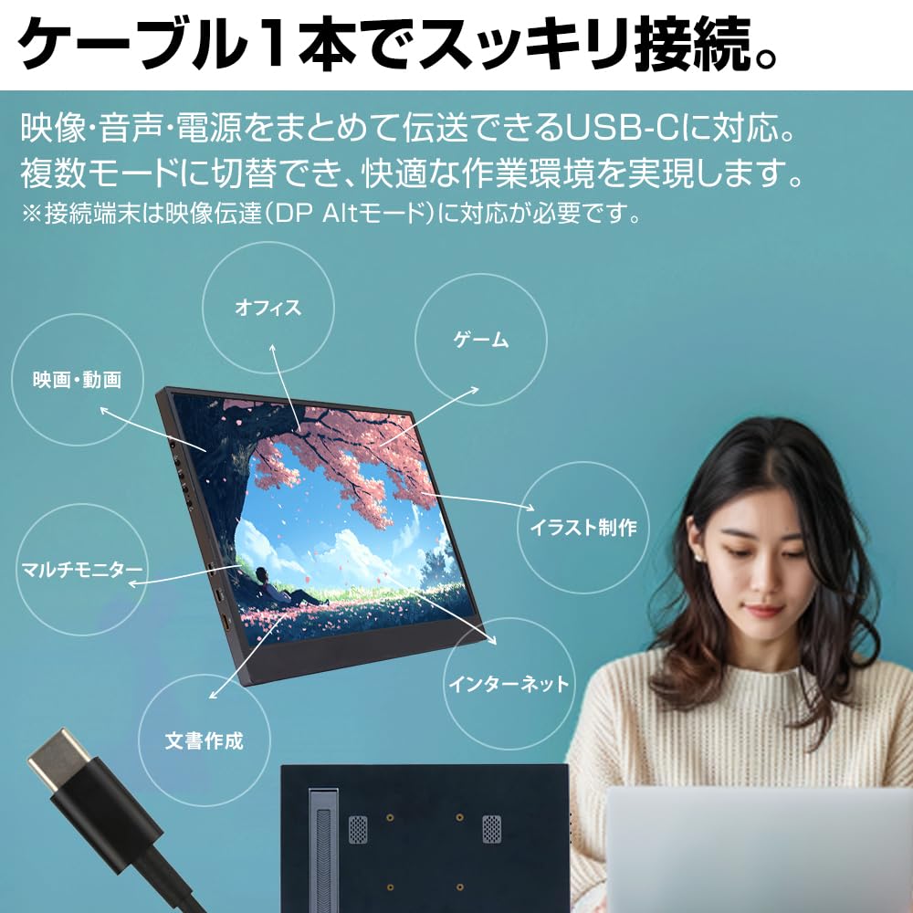 Amazon.co.jp: WINTEN モバイルモニター 14インチ WUXGA 1920*1200 IPS