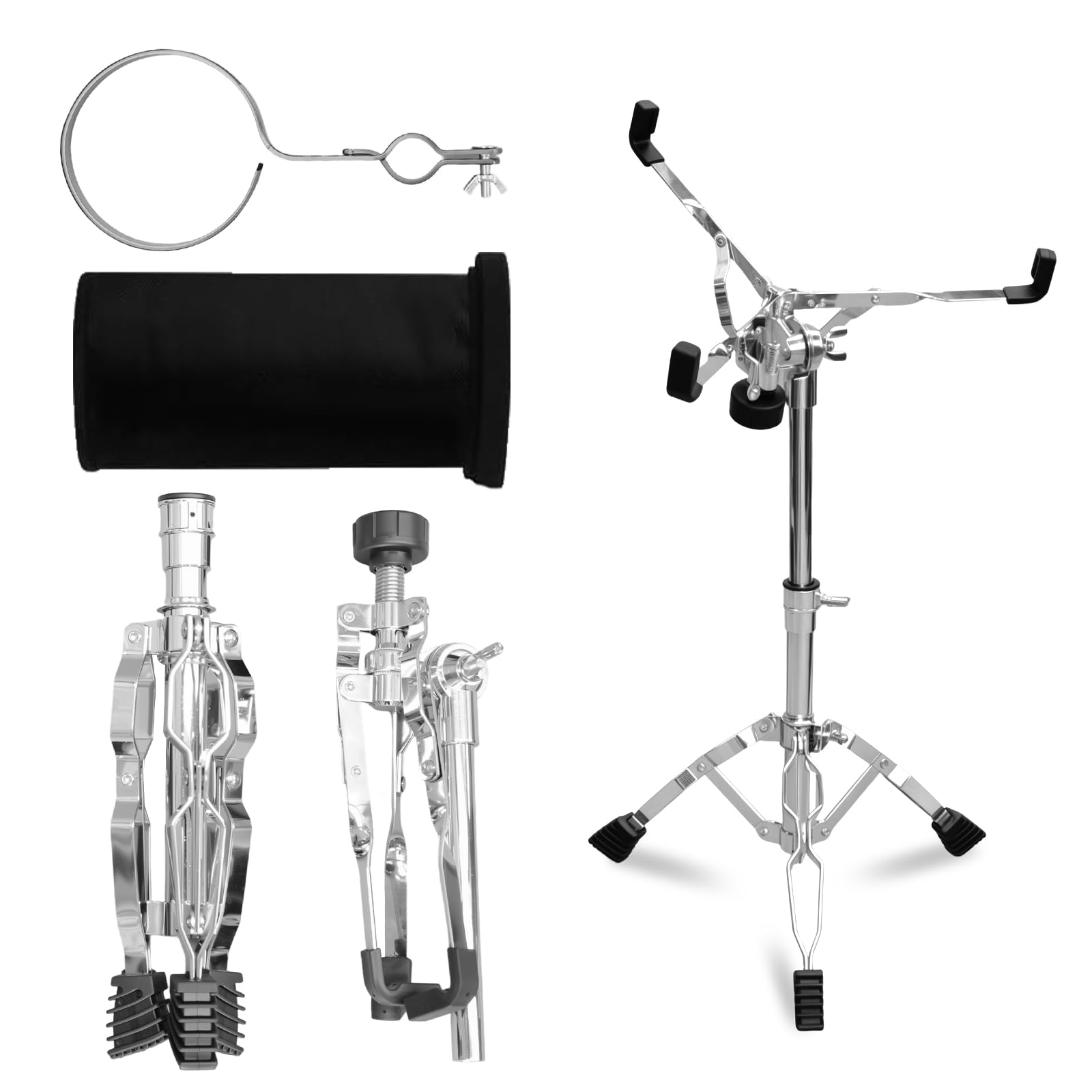 Snare Drum Stand With Drum Sticks Holder, DrumPad Stand Adjustable Height 14.5 to 23 Inches, Accessory ArmKit Tripod Snare Drum Stand Suitable For 14 to 10 Inch Lightweight Drum Practice Pad Stand, Suitable For DrumBeginners