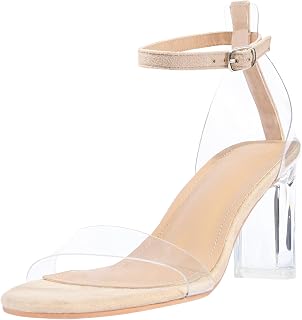 Women’s Clear Heels Sandals Open Toe Ankle Strap Block Chunky High Heel Shoes Party Wedding Dress Sandals