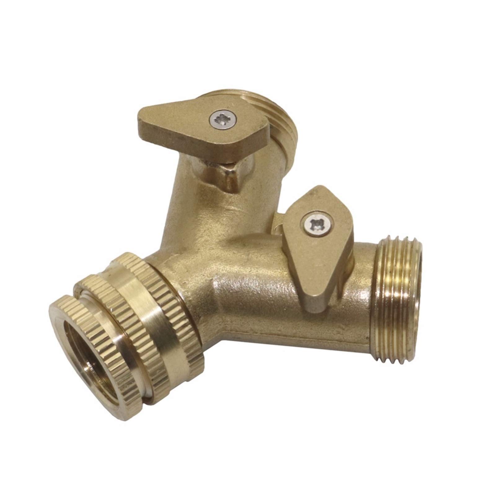 Garden Plumbing Faucet Connector 2-Way Y Valve Water Connector 1/2" and 3/4' Female Threaded Joint Garden Irrigation Fittings