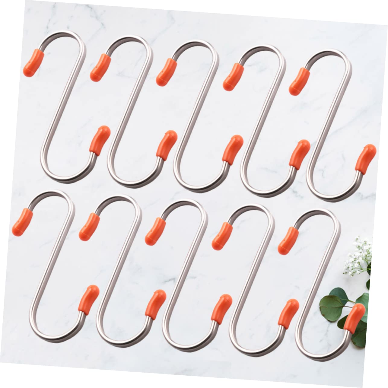 LYGXWJFC 10 Ganchos de Acero Inoxidable para Toallas, Ganchos Resistentes para Esferas Navide?as, Ganchos Planos en Forma de S, Ganchos de Metal para Toallas, Ganchos en Forma de S, Ganchos de Metal
