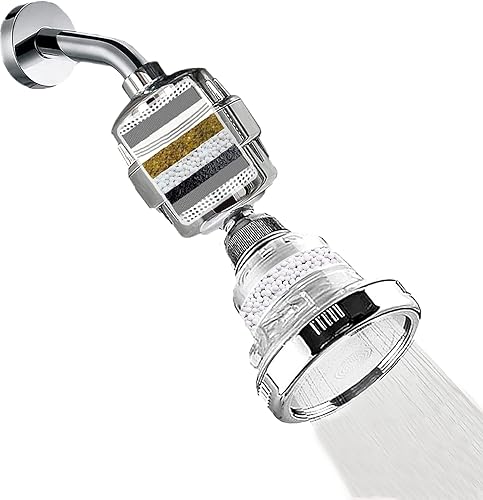 Original StoneStream - Cabezal de ducha filtrado + filtro de ducha de agua dura de 15 etapas (HWF), elimina el cloro y otras sustancias del agua dura