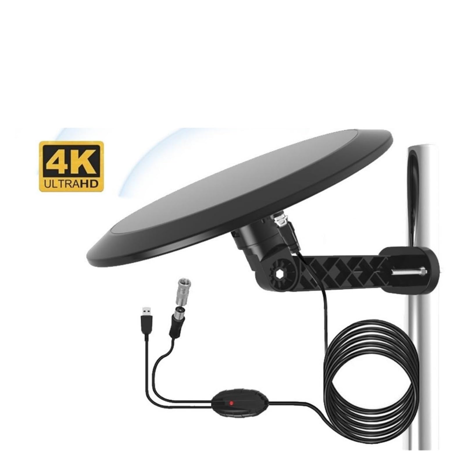 Antenna TV Esterna Con Ricezione Direzionale A 360°, Lunga Oltre 100 Miglia, Migliora La Stabilità HDTV VHF E UHF 4K For Soffitta/camper, Cavo Coassiale Da 39 Piedi Copertura più ampia