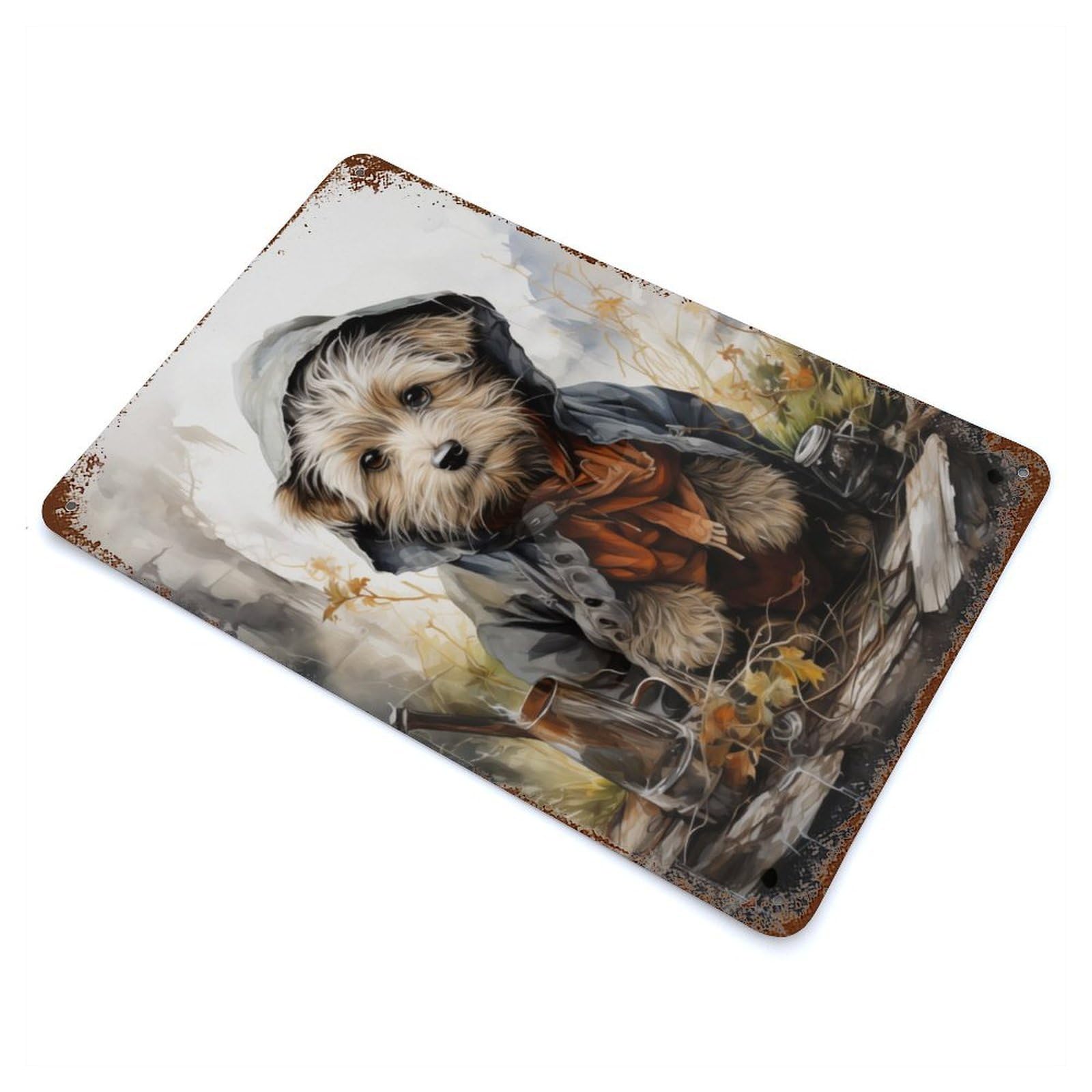 Wizard Dog Retro Metal Sign 11.8"x7.9", Classic Wall Plaque for Garage, Pub Or Kitchen