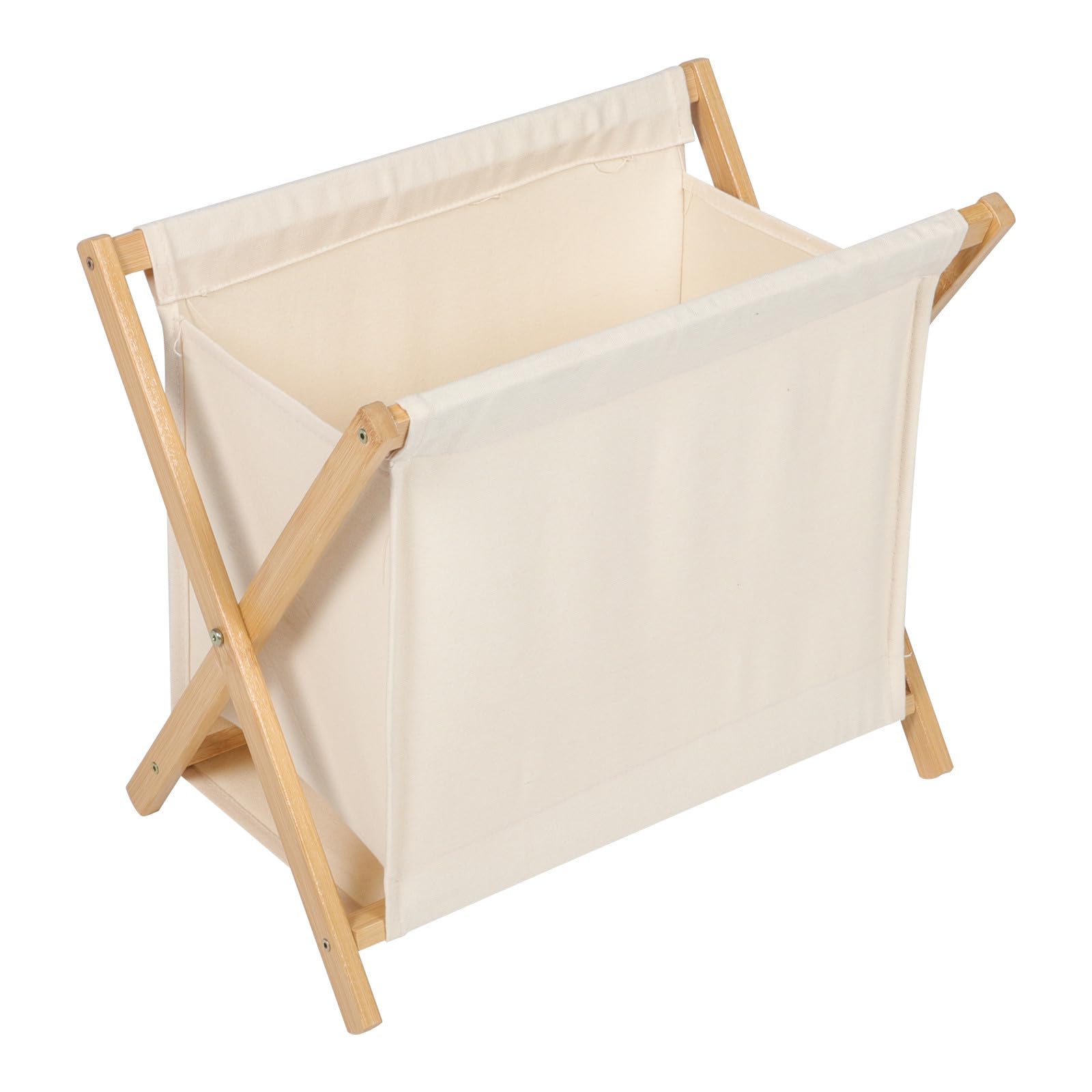 Cesta de Ropa Plegable de Tela Beige para Niños, Fácil de Mover
