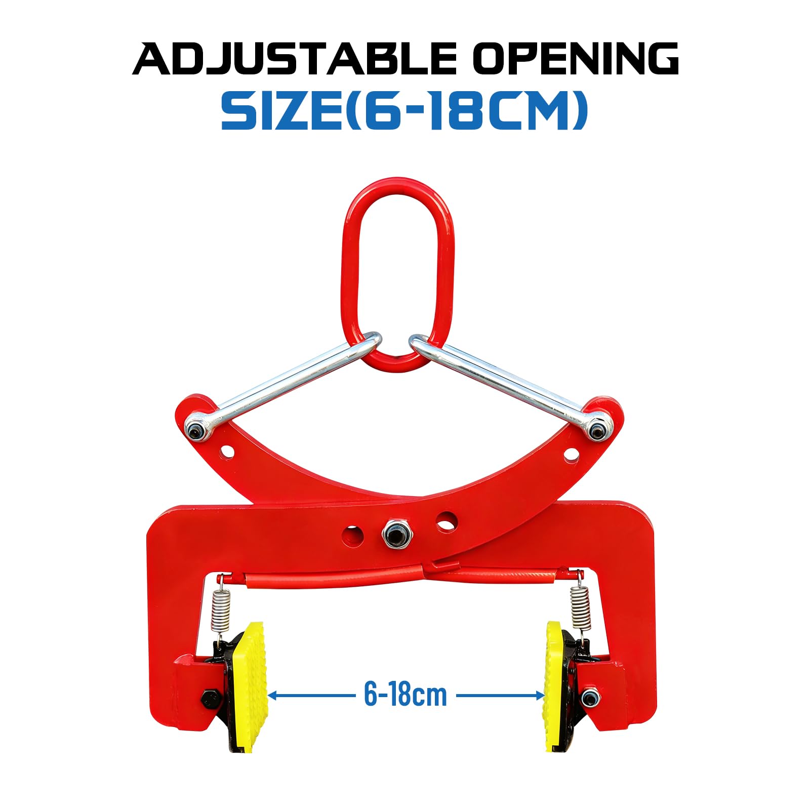 Pinza per cordoli, pinza di sollevamento con capacità di carico di 325 kg, sollevatore di pietre con diametro di apertura regolabile da 6 a 18 cm per il trasporto di pietre