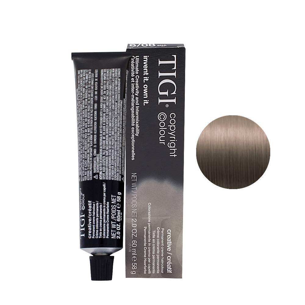 TIGI Colour Creative Creme-Emulsion Colour # 8/08 Light Natural Smokey Blonde 2 oz Unisex