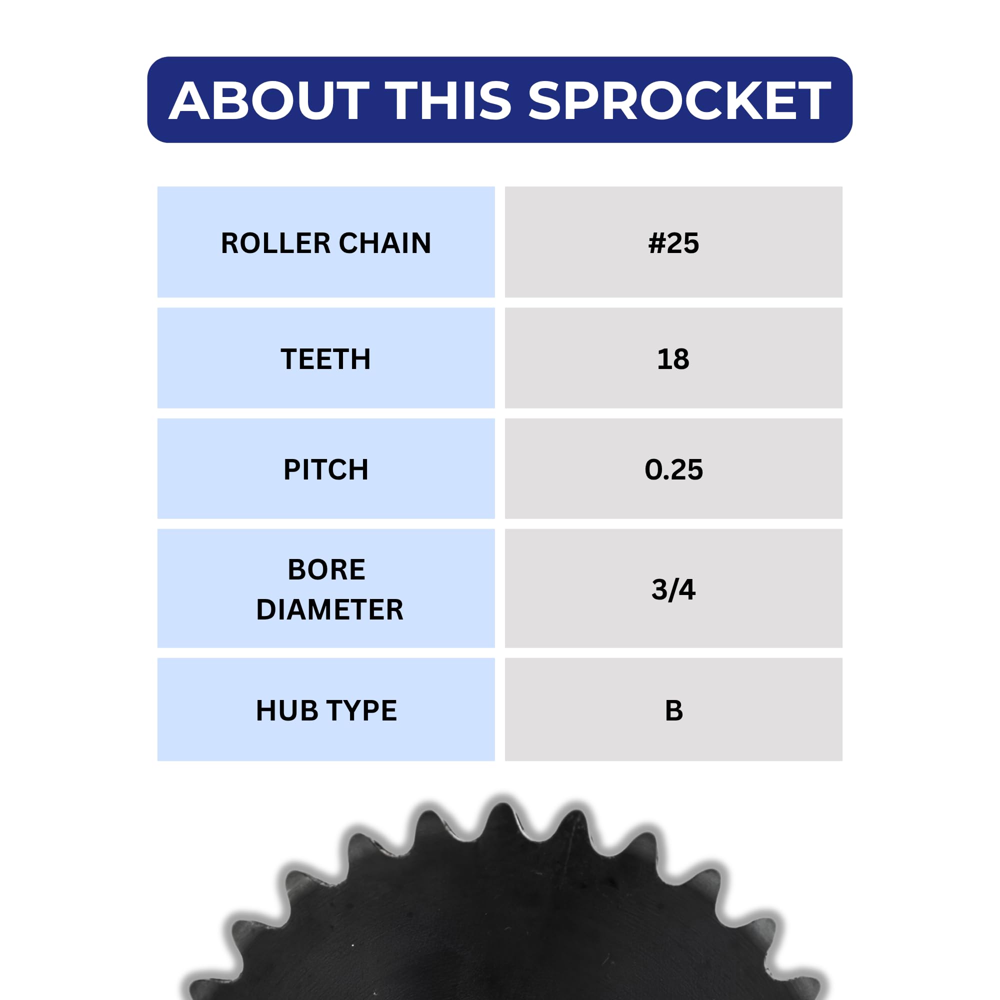 Jeremywell #25 Roller Chain Sprocket - 18 Tooth -3 Jeremywell #25 Roller Chain Sprocket - 18 Tooth -3