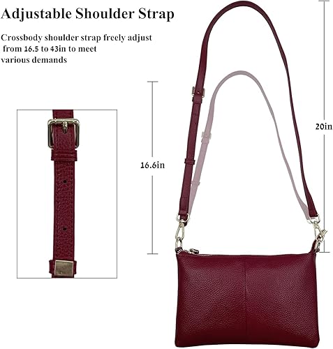 Vista 4 de Beurlike Cartera de cuero para mujer, bolso cruzado pequeño para teléfono