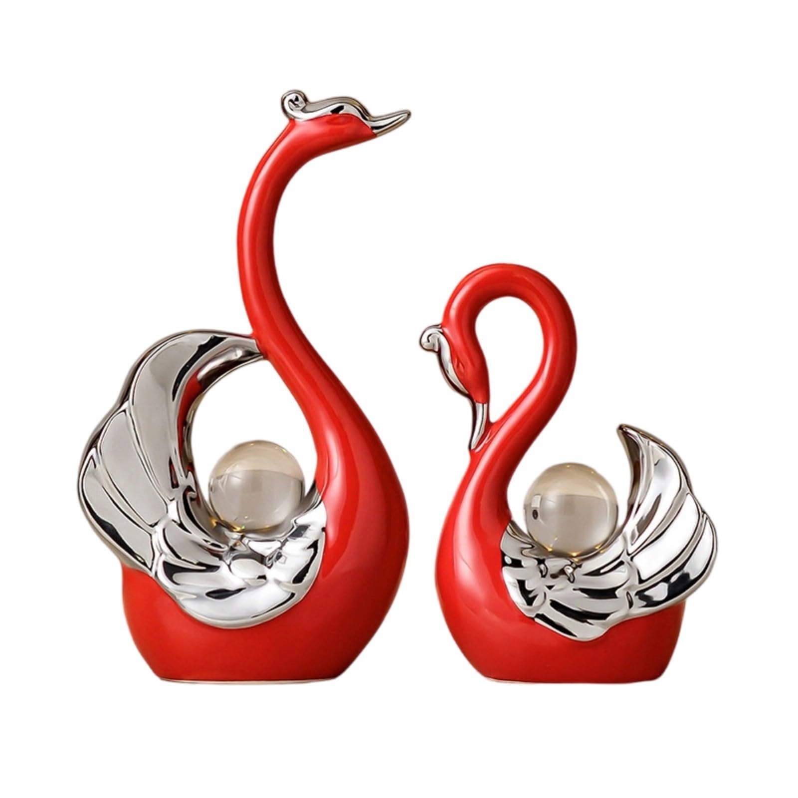 Coppia di anatre minimaliste, ornamenti in ceramica, scultura di animali con anelli per lampada, perfetta per decorare mensole come regalo decorativo in ceramica anatra