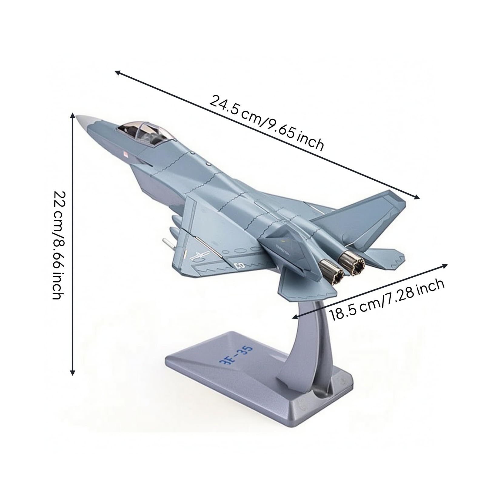 Colcolo Réplica de Aeronave Maqueta Avión Modelo Escala Aleación con Soporte Grabado Personalizado Marcajes Impresos Base Expositora Adecuada para Escritorio de Oficina Vitrina Estantería Regalo