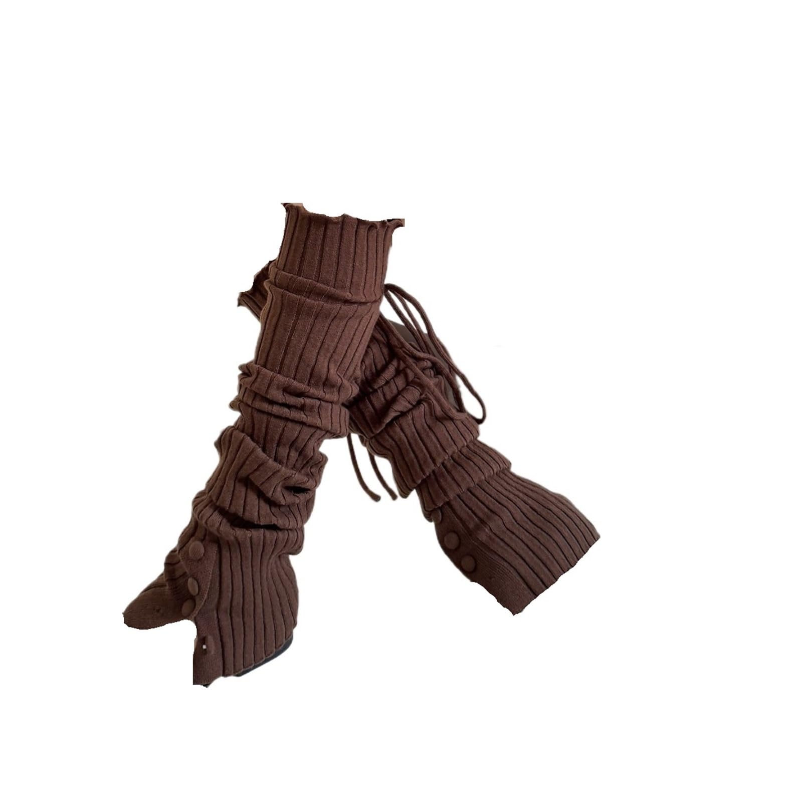 Womens Leg Warmers Leg Warmers With Designer Buttons Lace-up Wide Ribbed Stackable Socks Fall Winter Accessories