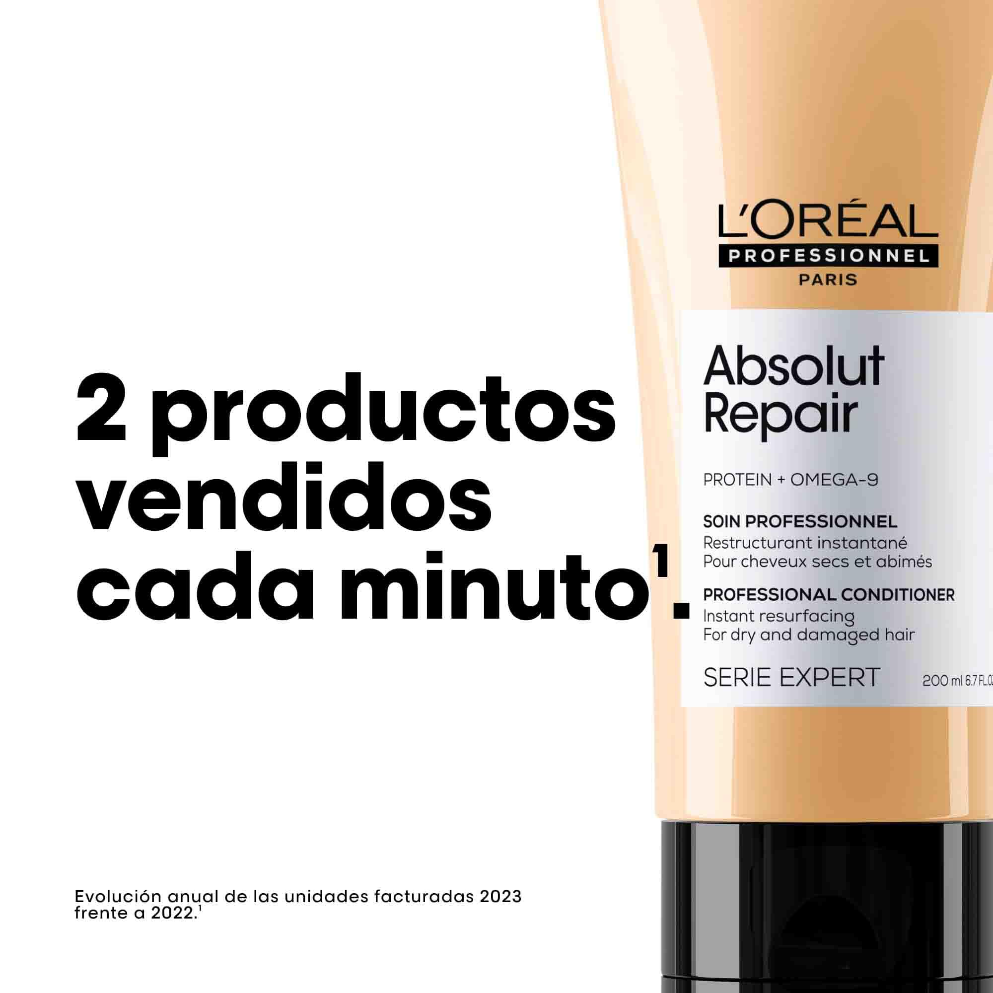 L'Oréal Professionnel Absolut Repair Pack Champú, Acondicionador y Aceite Serie Expert, Reparación para Cabello Seco y Dañado, con Proteína y Omega-9, 3 Unidades