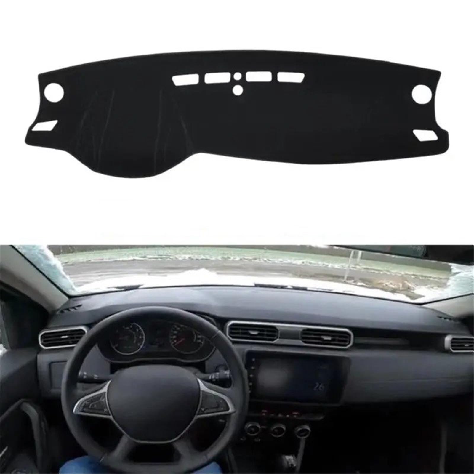Tapis Couverture Tableau Bord Tapis Protection pour Tableau Bord Voiture Pare-Soleil pour Duster pour Dacia pour Duster 2018 2019 2020 2021 2022 2023(Left Hand Drive)