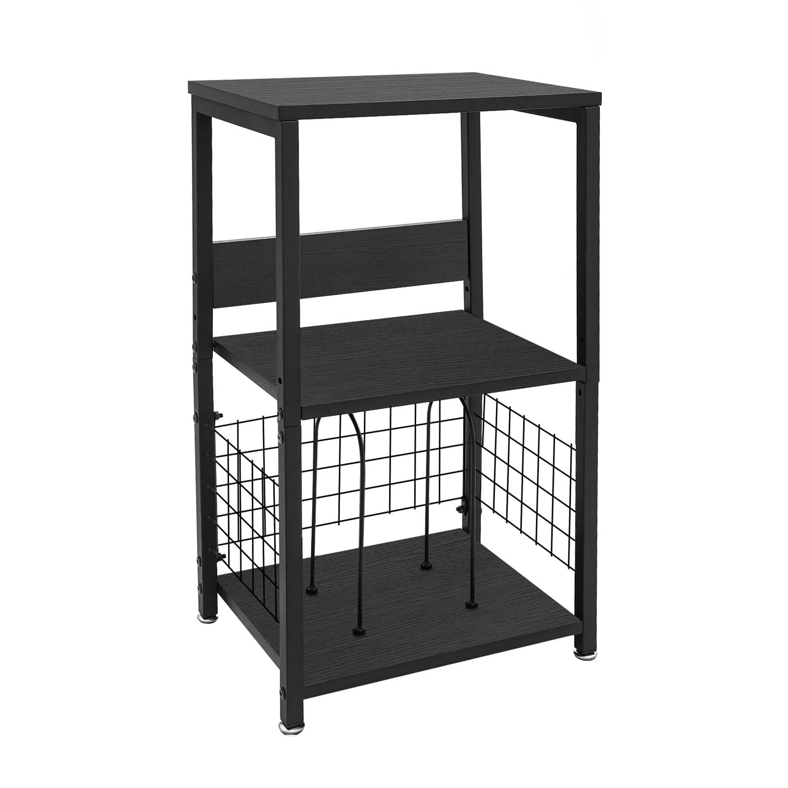 Treeisland Supporto per giradischi a 3 ripiani, per riporre dischi in vinile, fino a 45,4 kg, tavolo per soggiorno, camera da letto, nero