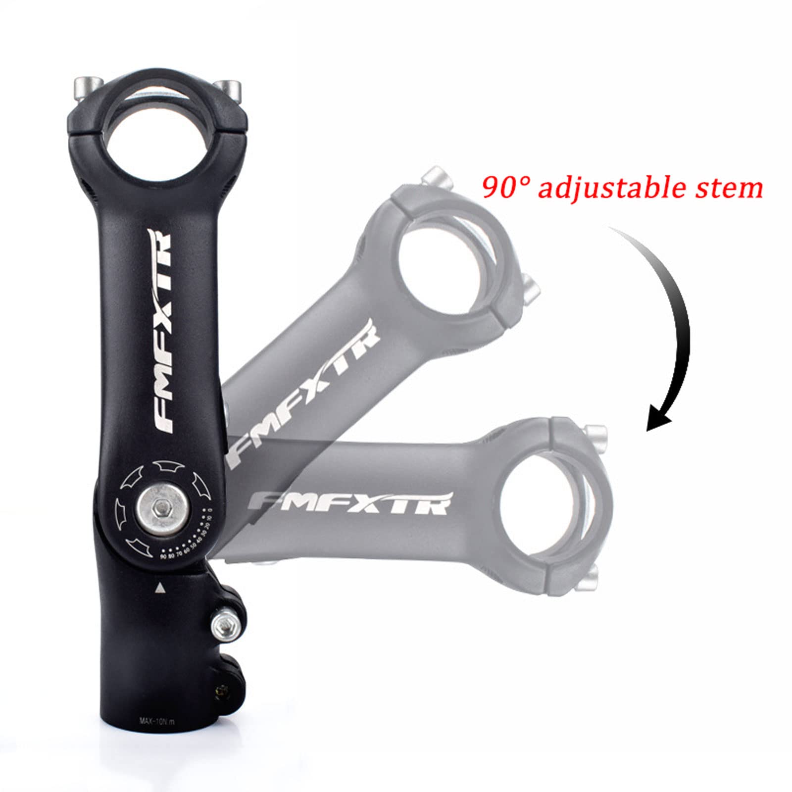 Potence De Vélo Réglable – Alliage Alu – 25,4 Mm / 31,8 Mm – 90 Ou 110 Mm – 0-90°