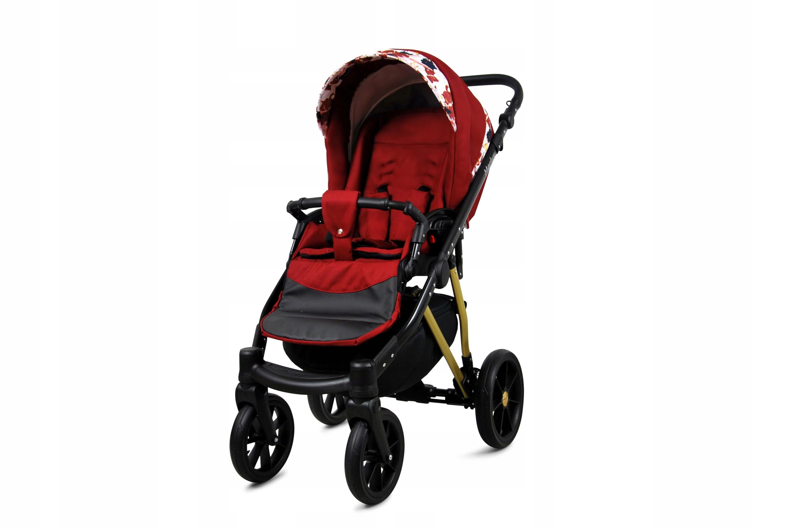 BabyLux® Enfant Poussette Combinée Set 3 en 1 - Marlux Magnetic - incl. Nacelle, Canne, Siège de voiture - Siège Auto - Pliable - avec Sac à langer, Habillage pluie, Moustiquaire etc.