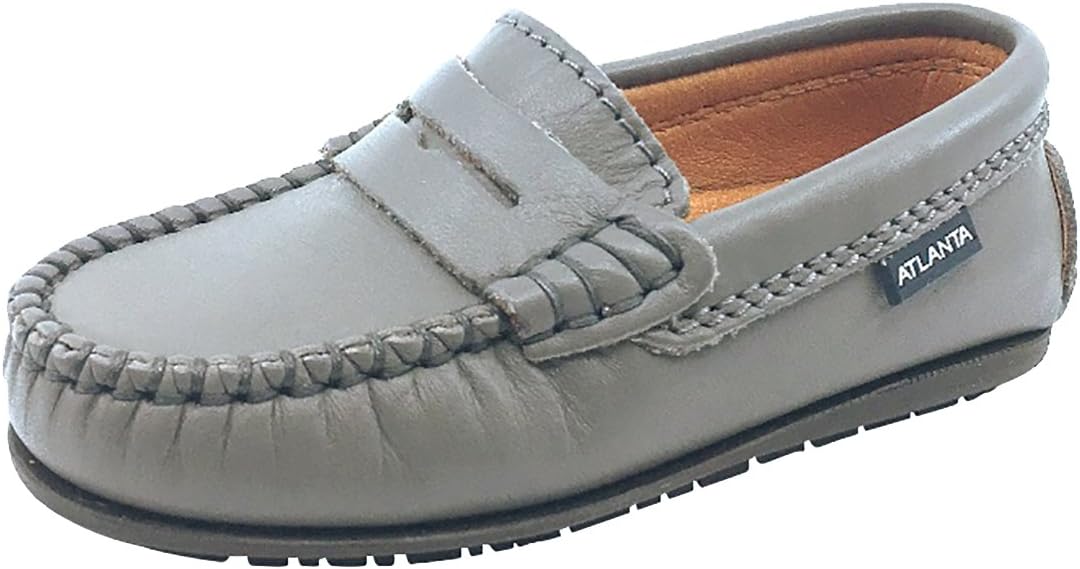 Atlanta Mocassin Boy's & Girl's Smooth Slip On Moccasin Penny Loafer Shoe
