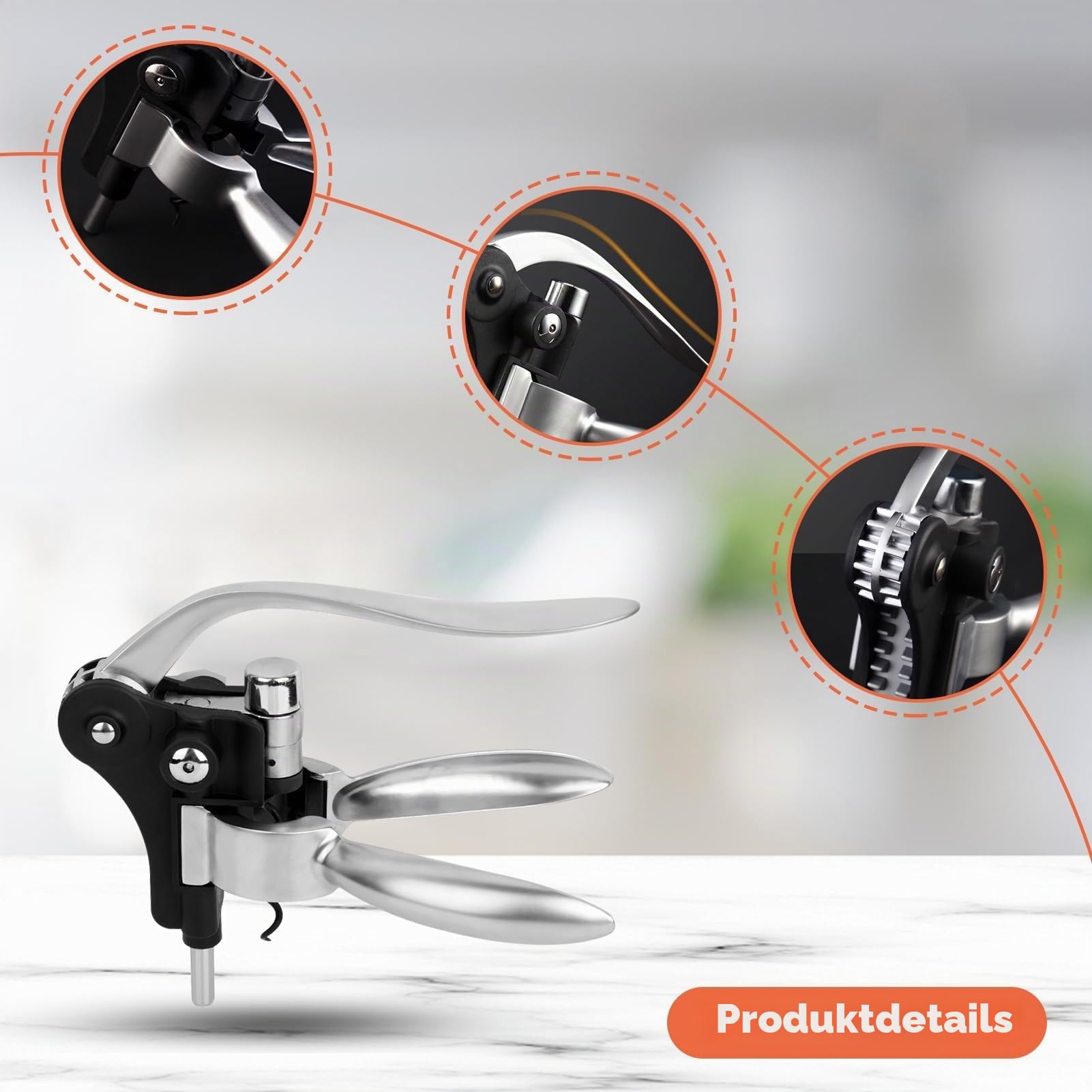 Professioneller Korkenzieher aus Zinklegierung, Hebelkorkenzieher, Flaschenöffner im Kaninchen-Stil, aus Metall, zum Entfernen von Wein, für