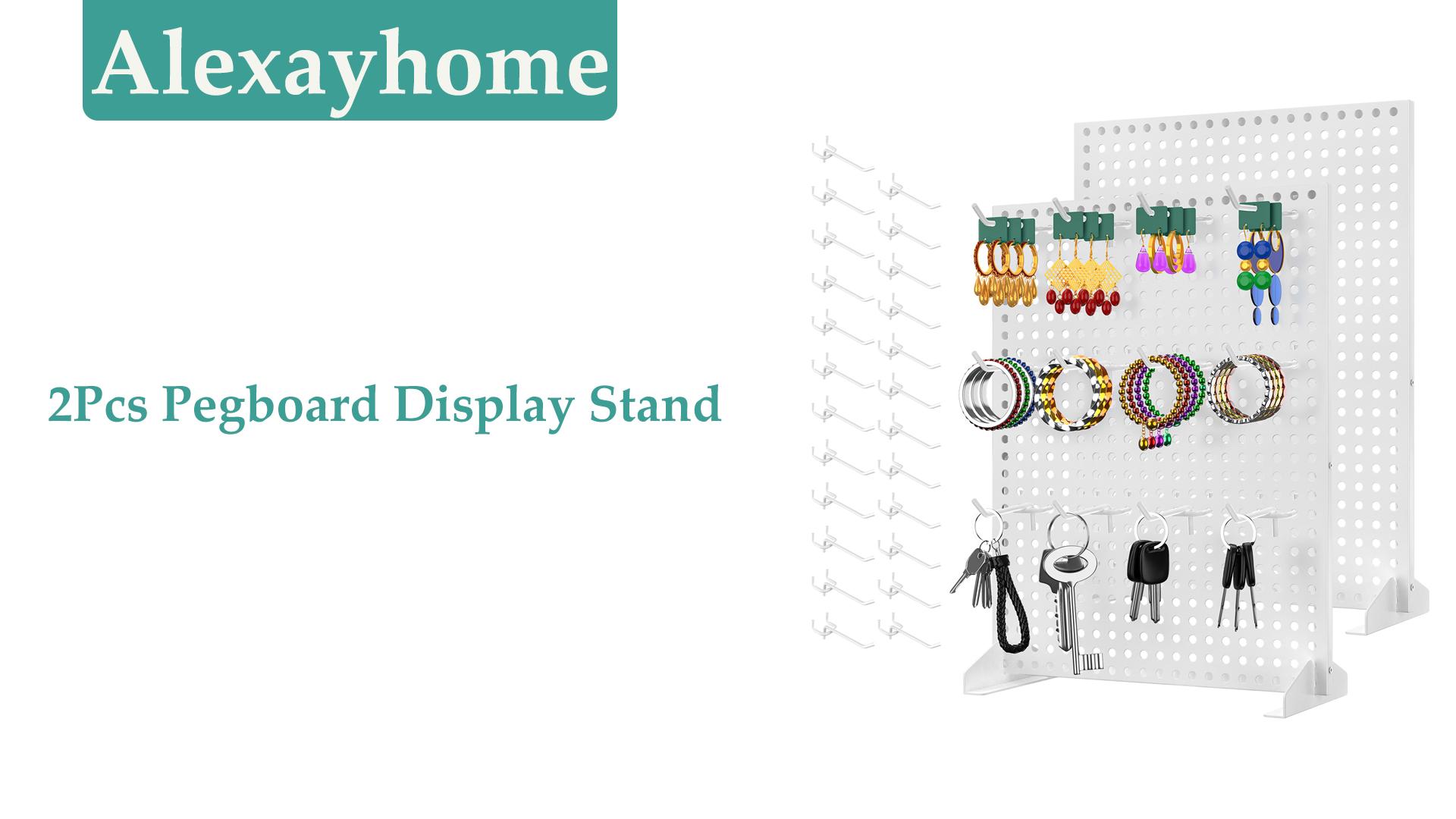 EVERHANGER Metal Pegboard Display Stand, Freestanding