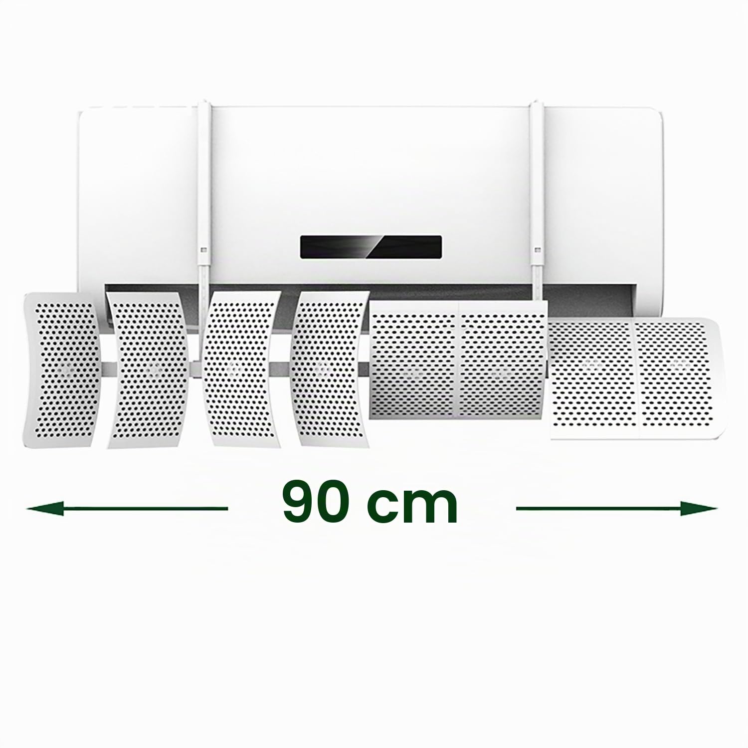 Deflector para Aire Acondicionado Universal Ajustable, 8 Aspas Orientables 270°, Montaje Rápido, Materiales Ecológicos, Evita Condensación, Ideal para Verano e Invierno