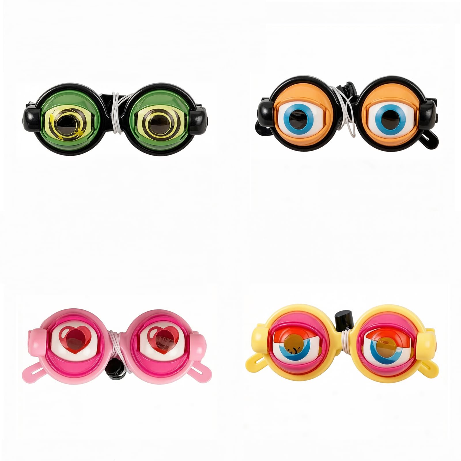Funny Eyes Glasses, Googly Blinking Shaking Novelty Eye Glasses for Prank Gag Gift, Party Supplies & Costume Props (Color D 4 Pack)