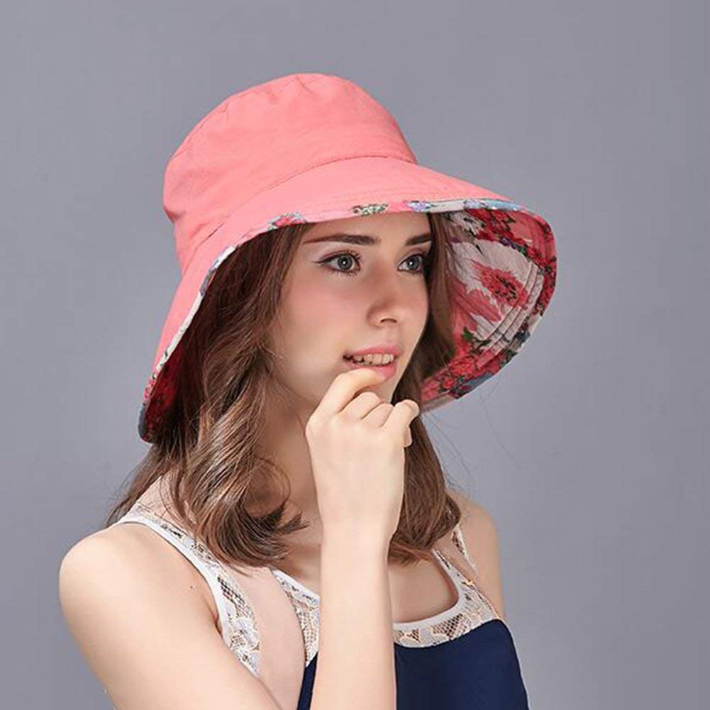 MU Viaje al Aire Libre Sombreros para el Sol Sombrero para el Sol Hindawi Summer Reversible UPF 50+ Gorra de Playa