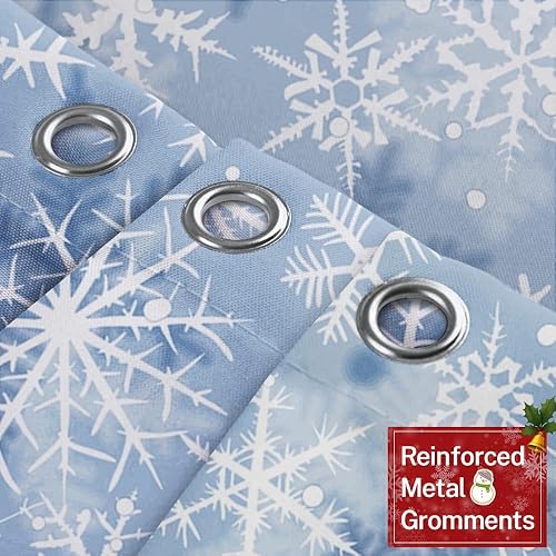 Miniatura 5 de Emvency Cortina de ducha con diseño de muñeco de nieve con diseño de muñeco de nieve, tela impermeable con 12 ganchos, 72 x 72 pulgadas