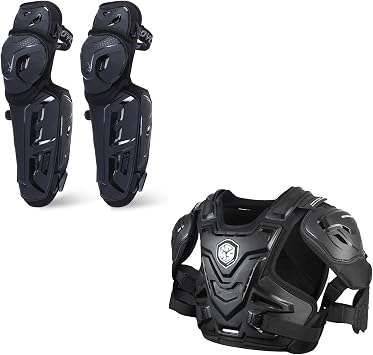 SCOYCO Motorcycle Knee Pads and AM07 Motocross Chest Protectors Bundle