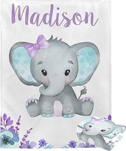 Miniatura 89 de Manta de bebé personalizada con nombre, mantas de bebé de elefante personalizadas para niñas, regalos de bebé, productos para bebés, mantas súper