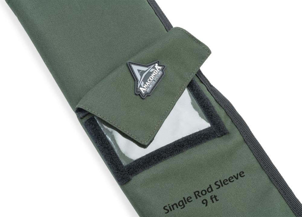 Sänger Top Tackle Systems Saenger Anaconda Single Rod Sleeve, Rutenfutteral aus Wasserabweisendem 600D/450D Polyester, Oliv, mit Gepolstertem Handgurt, Verstärkten Nähten und Karabinern zum Verbinden