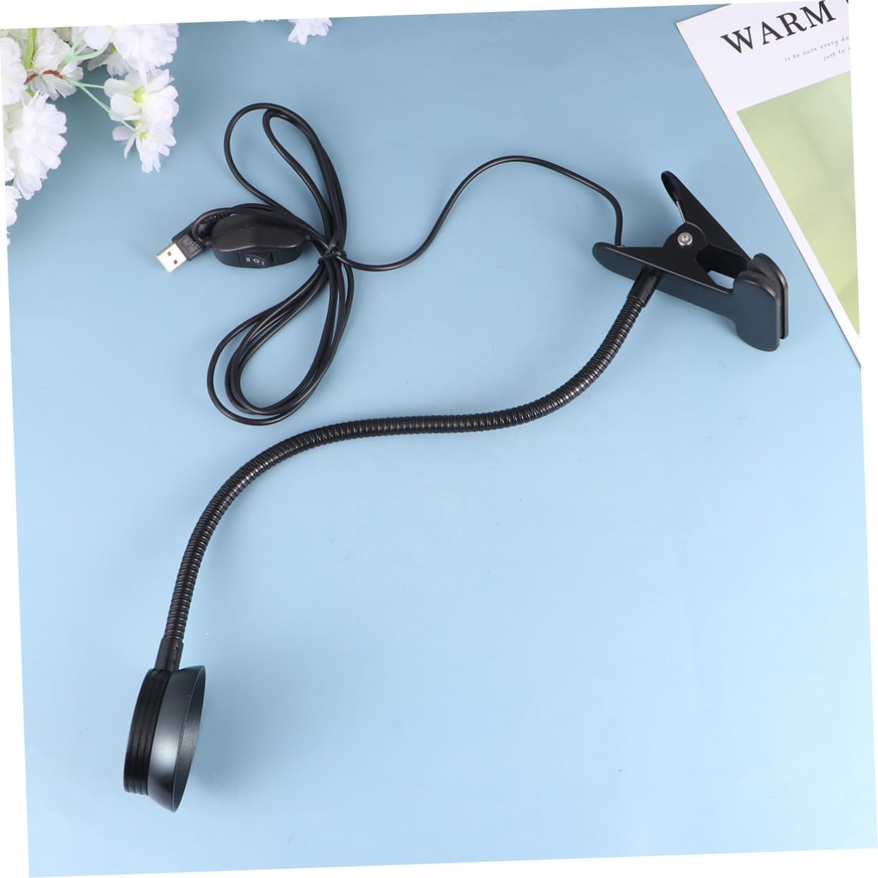 Gatuida Lampada da Lettura a Clip LED USB 4w Collo Flessibile | Intensità a 2 Livelli, Morsetto Robusto, Cavo USB Incluso, Finitura Nera