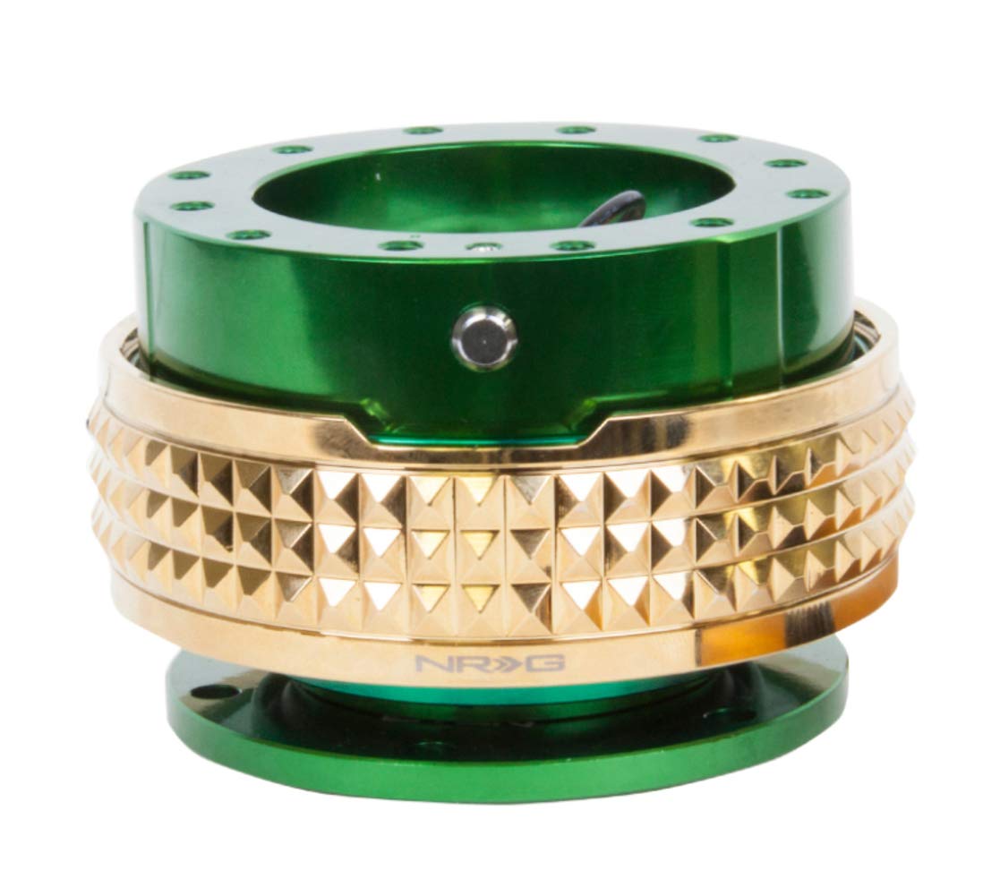 NRG Innovations SRK-210GN/CG Quick Release Kit (Green Body/Chrome Gold Pyramid Ring)