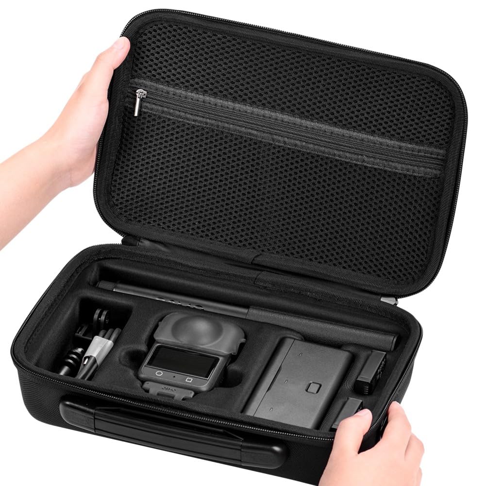 EVA-Tragetasche für DJI für Osmo 360, stoßfeste, wasserabweisende Hartschale mit Schultergurt, kompakte Reise-Aufbewahrungsbox für Action-Kamera, Schwarz