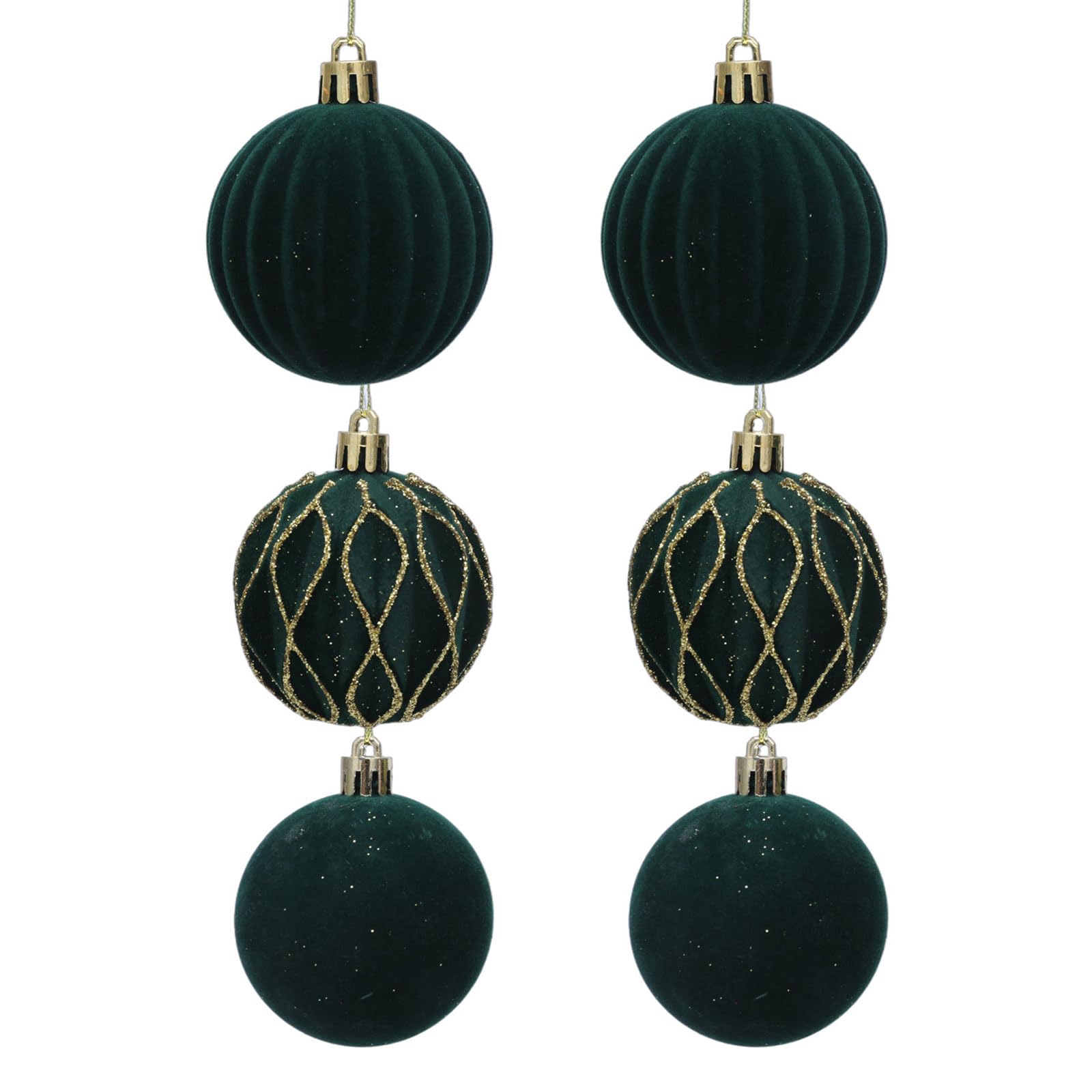 Oxxggkao 6PCS / Pack Stylish Flocking Christmas Tree Ornaments Sturdy and Safe Holiday Tree Decor for Seasonal Celebrations Soft Flocking Ornament
