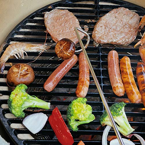 Food Flipper Turner Hooks Stainless Steel BBQ Meat Hook Cooking Barbecue Turners Hooks Grill Accessories for BBQ Steak,Tri-Tips, Patties Sausages Ribs Chicken Breast Roasts Bacon Veggies and More - Thumbnail 2