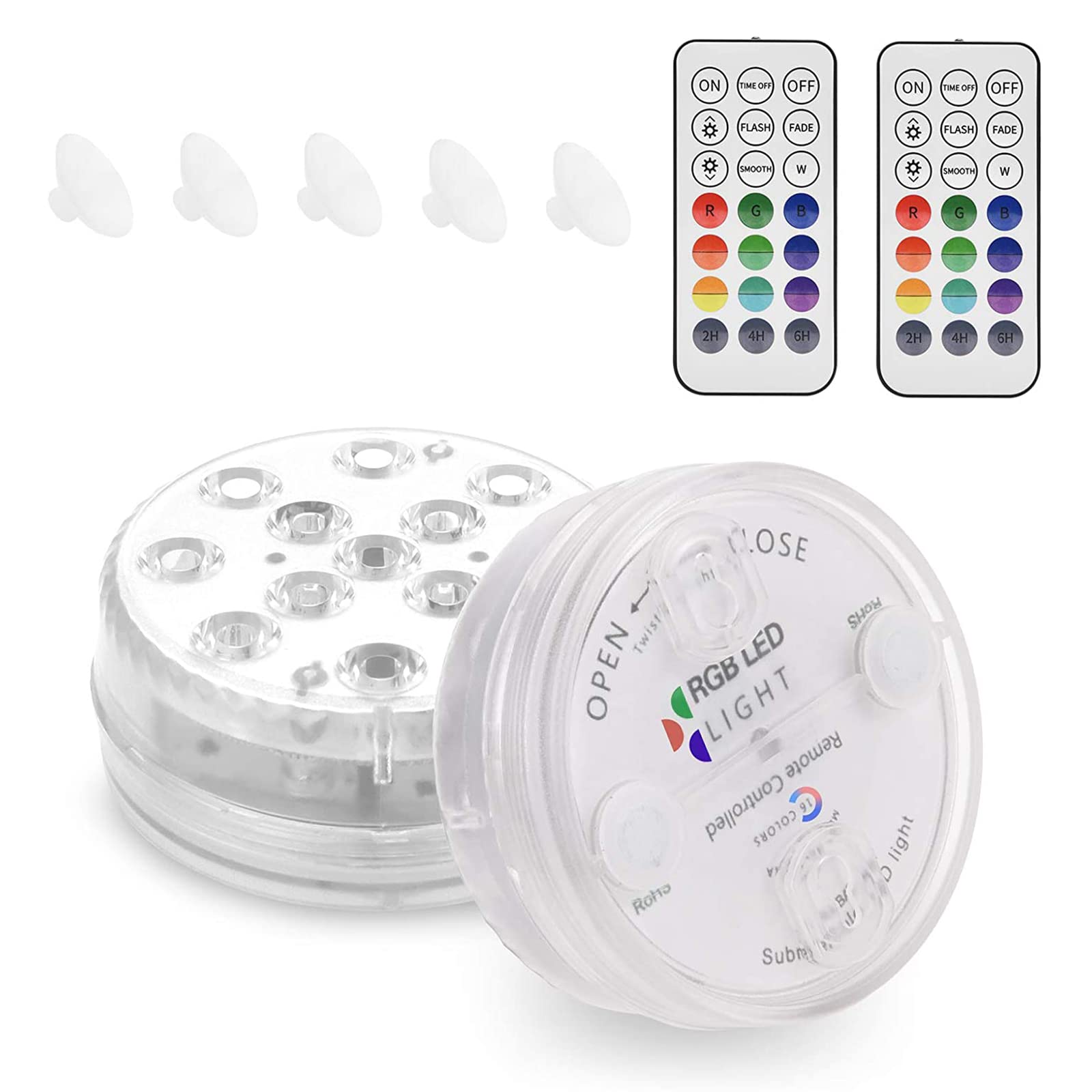 Oświetlenie stawu Pod wodą, oświetlenie LED do wanny z hydromasażem Wodoodporne, zanurzalne oświetlenie LED ze zdalnymi lampkami do kąpieli Zasilane bateryjnie z 16 kolorami RGB Zmiana
