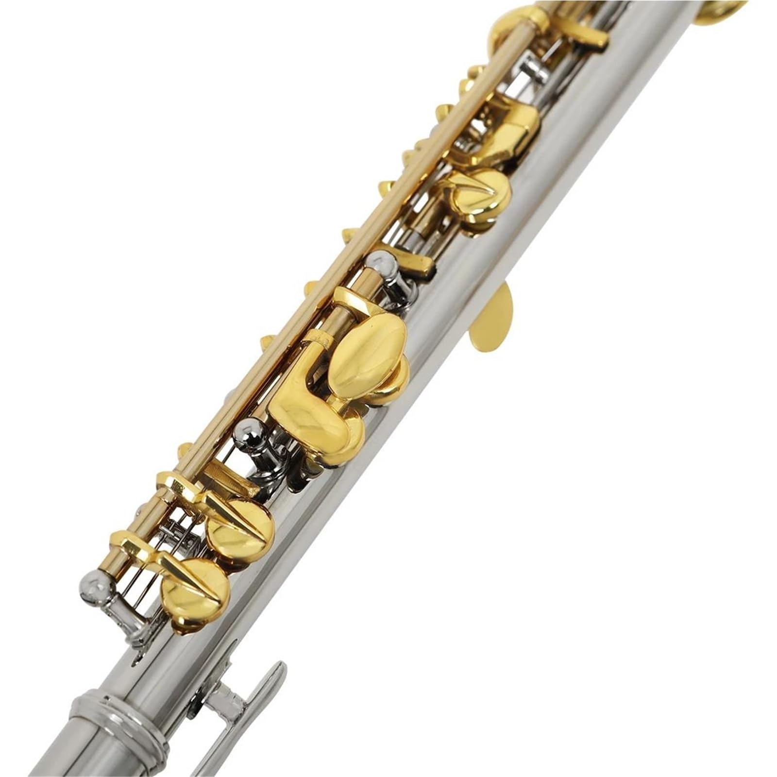 Classic Flet Poprzeczny Klucz C Piccolo 16 Z Zamkniętym Otworem Korpus Miedzioniklowy O Połowie Rozmiaru Profesjonalny Instrument Dęty Drewniany(Silver)