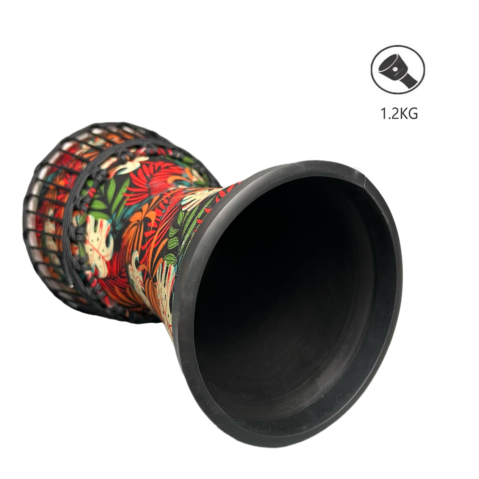 TAOSKNE 8.5inch Djembe West African Style Tambourine, Congo, Goat Skin Drum Head, Professional Sound Quality，Hand Drum, Special Holiday Gift. (Colorful leaves)