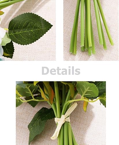 Miniatura 8 de Rosas artificiales, arreglo de 10 cabezas, ramo de flores de seda, moral glorioso para el hogar, oficina, fiestas y decoración de bodas