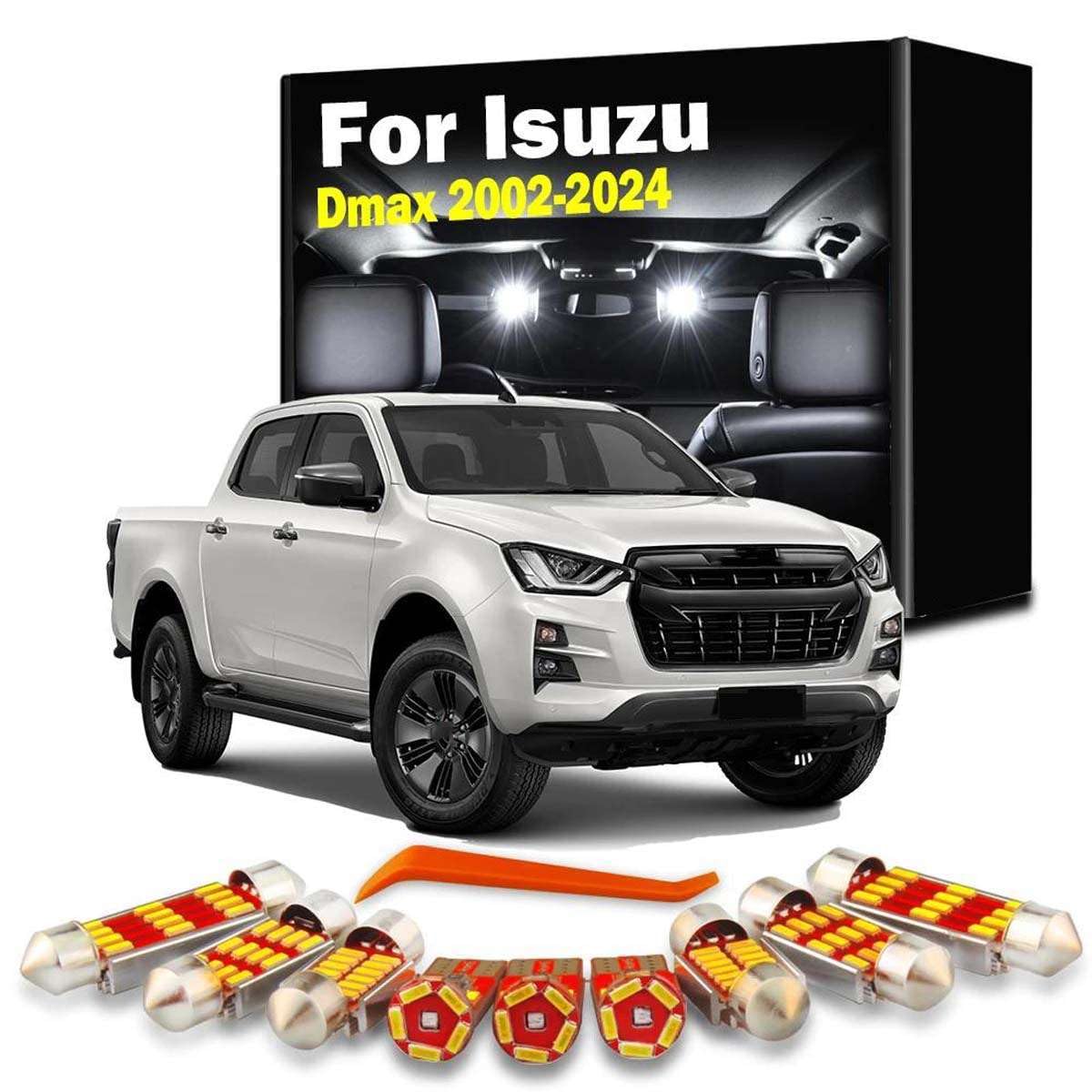 Kit de 8 Luces LED Interiores para matrícula y luz de Lectura, para Isuzu D-MAX Dmax 2002-2019 2020 2021 2022 2023 2024