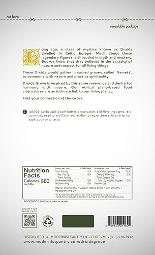 Miniatura 2 de Druids Grove ácido láctico  Vegano  Sin OMG  sin gluten  Certificado OU Kosher  8 onzas