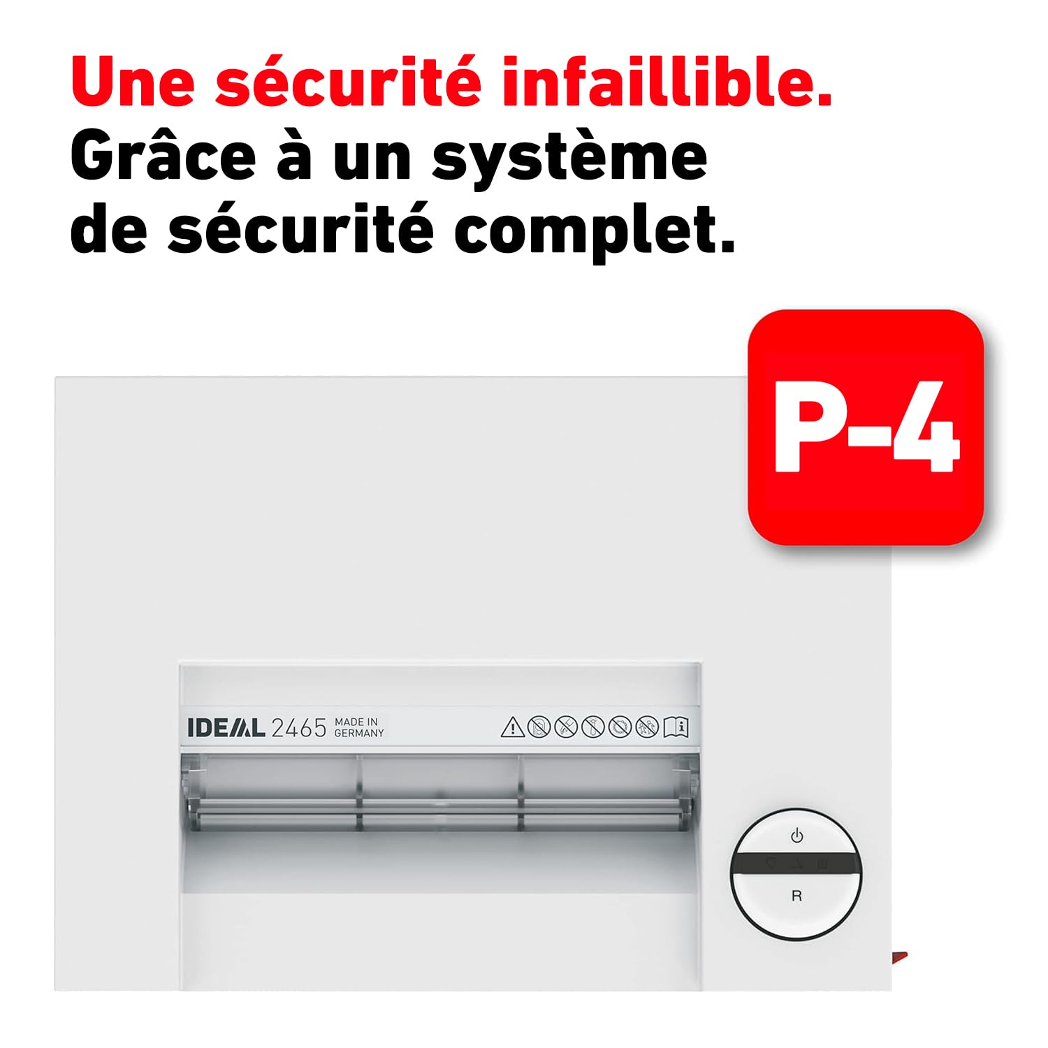 Destructeur de Documents Ideal 2465, Niveau de sécurité P-4, Coupe croisée/particule 4 x 40 mm, capacité de 15 Feuilles, Corbeille de 35 l, détruit également Les Cartes de crédit