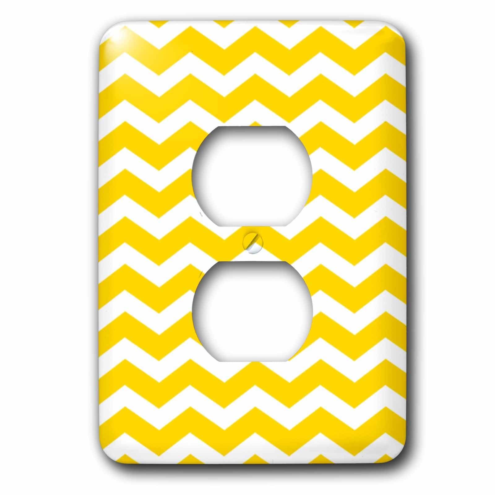 Plaque pour 2 prises de courant à motif contemporain Chevron Zig Zag 3dRose LLC