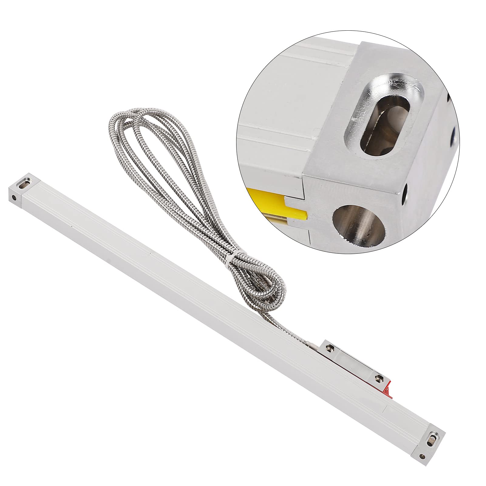 Encoder a Scala Lineare, Encoder a Righello Lineare, Encoder a Scala Lineare Ottica Ad Alta Precisione Sensore Righello a Reticolo 5 μm per Tornio DC5V con Cavo (1000)