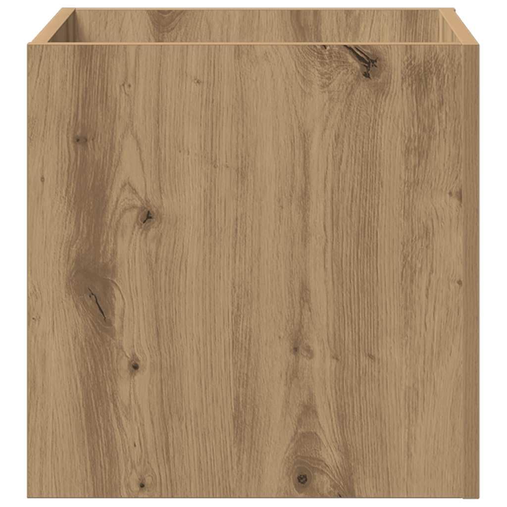 vidaXL Jardinera de Madera contrachapada Roble Artesanal 40x40x40 cm, Jardinera cajón, Jardinera Cuadrada, Maceta, Jardinera Cubo, macetero
