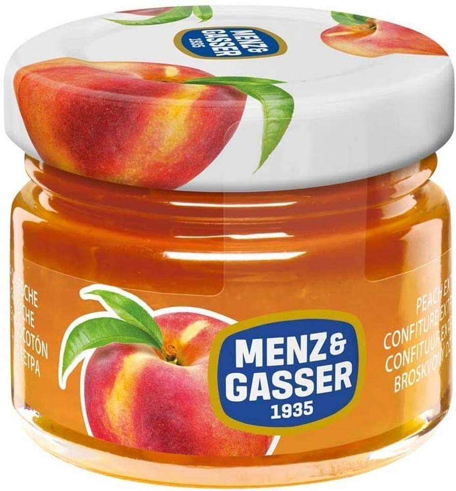 Menz&Gasser - Marmellatine Extra Monodose Assortite 40 Pezzi x 28 Grammi in Barattolini di Vetro Monoporzione. Assortimento di 8 Gusti