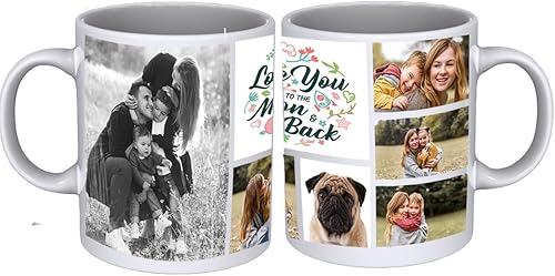 Miniatura 8 de Taza de café personalizada con fotos, imágenes y texto (collage de 3), blanco, negro, COFMUGWH11