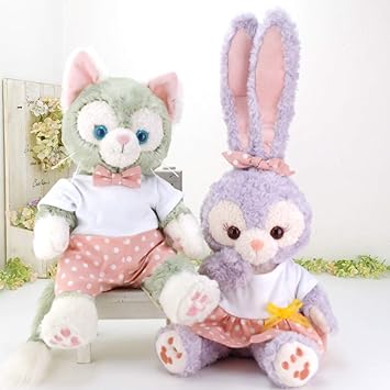 Amazon Cushu Cush ステラルー ジェラトーニ コスチューム 日本製 ぬいぐるみ用グッズ 洋服 着せ替え 薄いピンク 水玉 かわいい 白tシャツ ロンパース ワンピース ヘッドリボン ペアセット Cds3slj ぬいぐるみ おもちゃ