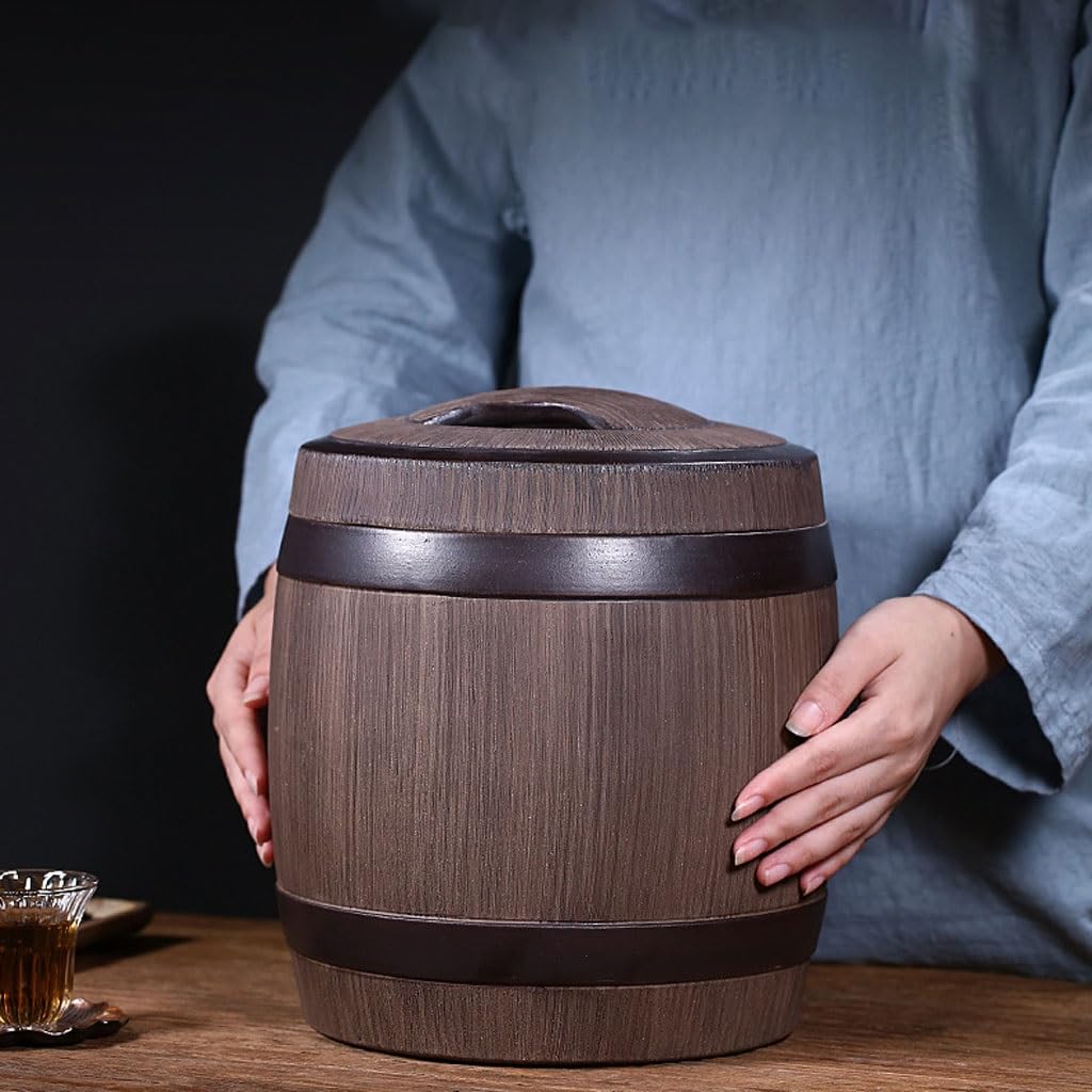 LYGSWDB Zuckerdose Abstellraum Aufbewahrungsbehälter Simulation Eimer Teedose Lila Sand Pu'er Teekuchen Aufbewahrung Teedose Retro Versiegelte Aufbewahrungsdose Teedose